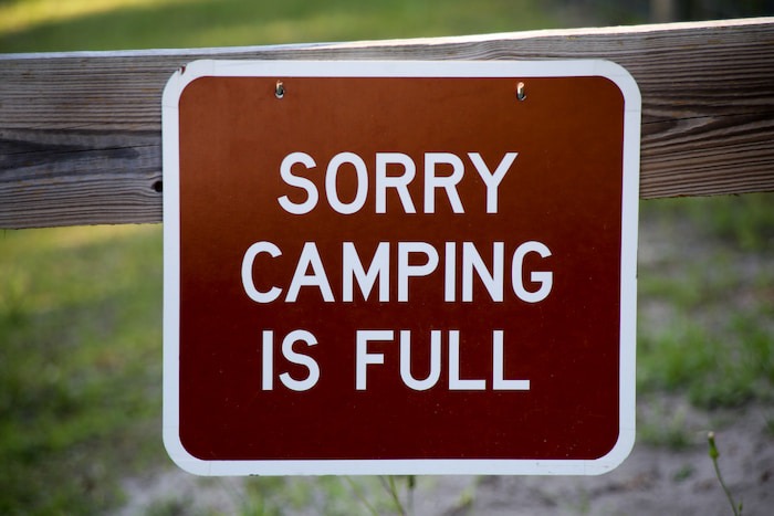 Campground is Full sign