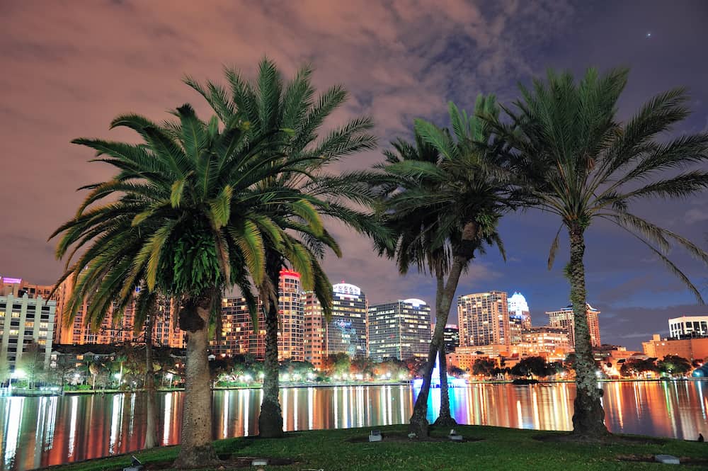 Orlando city lights at night