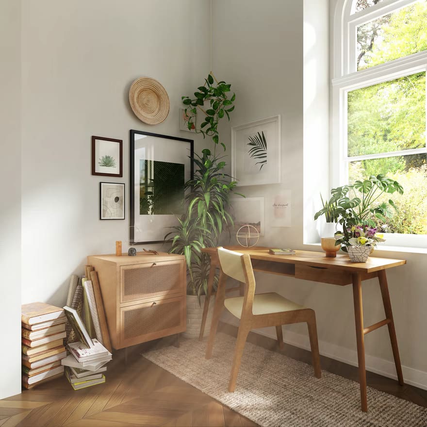 a sunlight-filled room for living solo