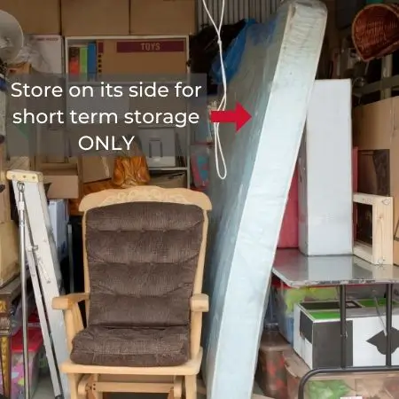 mattress stored in storage unit