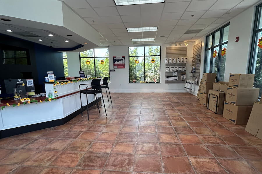 store space office with moving boxes at 11440 Blankenbaker Access Dr Louisville, KY 40299
