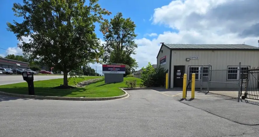 office and gate at store space self storage 11440 Blankenbaker Access Dr Louisville, KY 40299