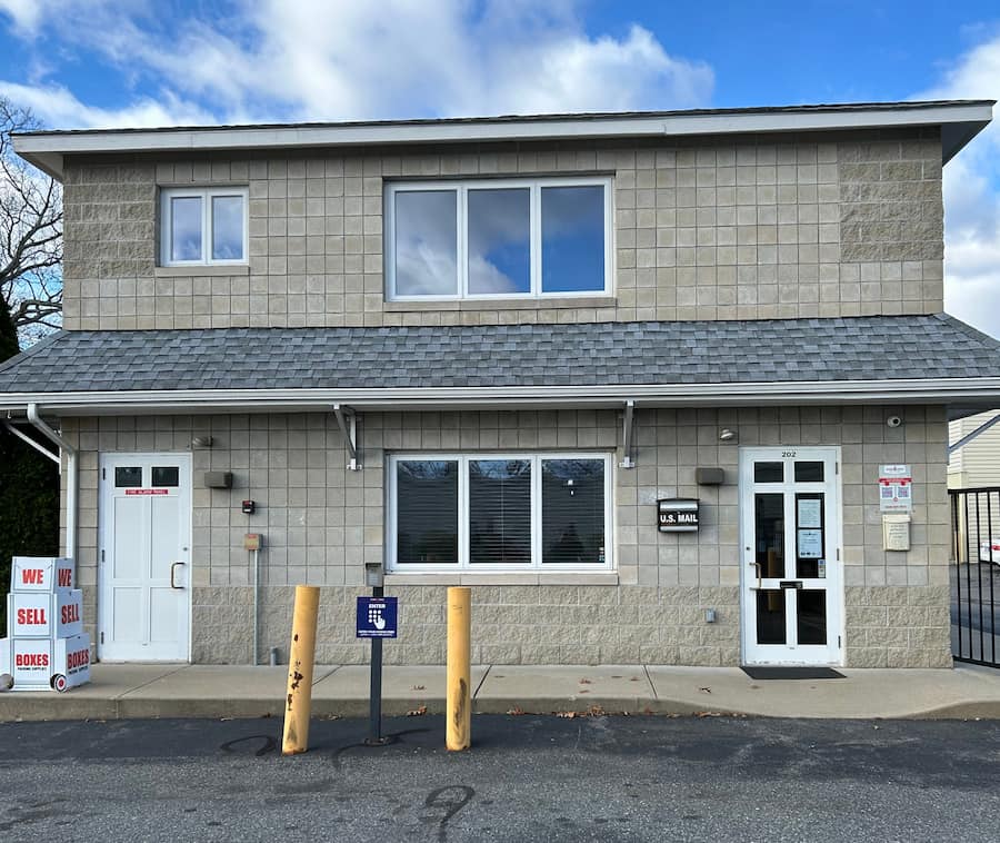 self storage building exterior at store space 202 E. Main St Milford, MA 01757