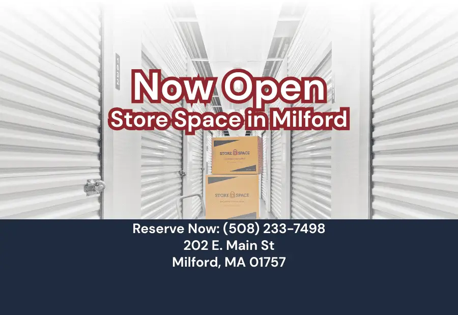 now open graphic of store space in milford ma