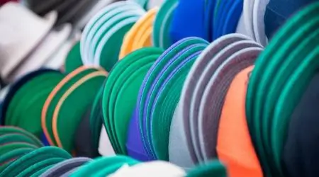 baseball hats stored