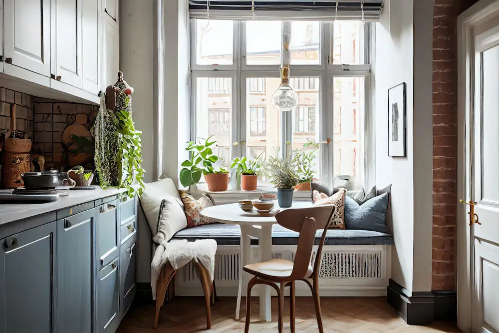 breakfast nook with plants-home addition to add square footage