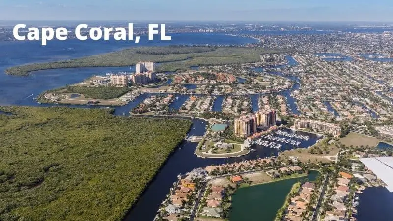 Cape coral from the sky.