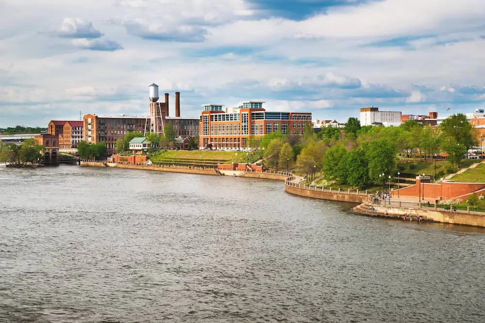 A view of Columbus, GA, from above the Chattahoochee River.