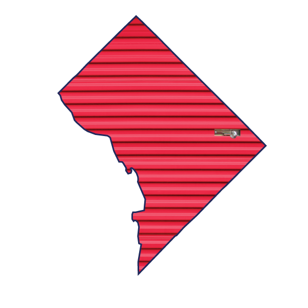 outline of dc map with orange storage door
