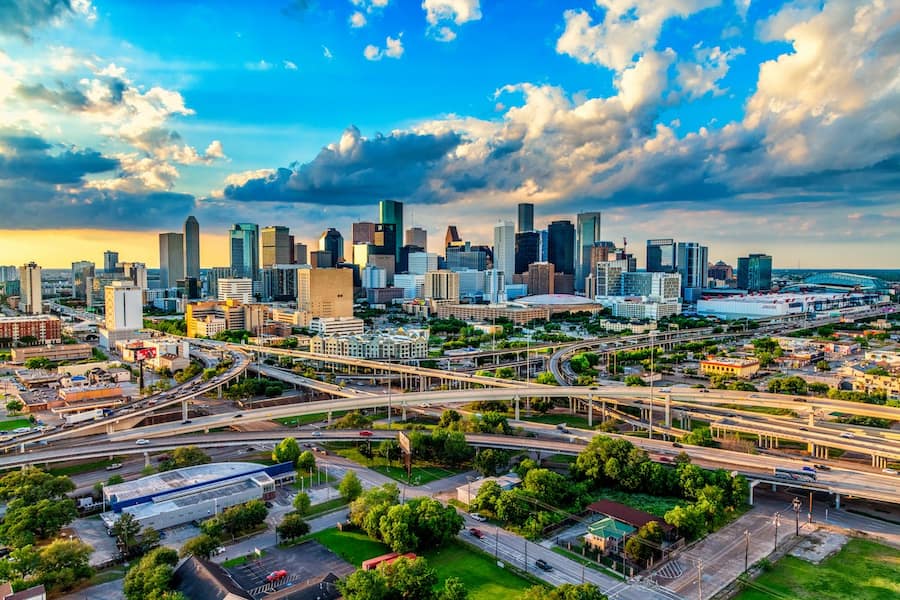 cityscape of greater houston