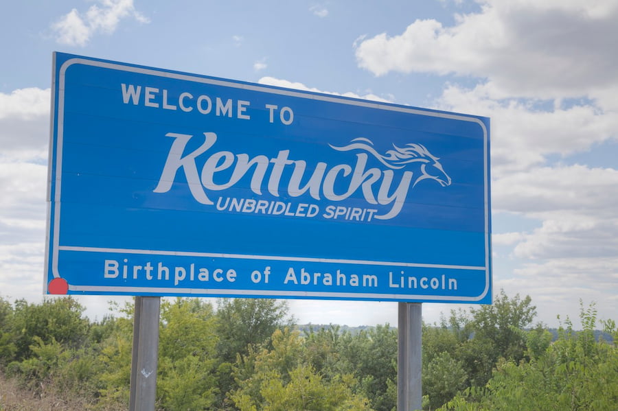 welcome to kentucky roadsign