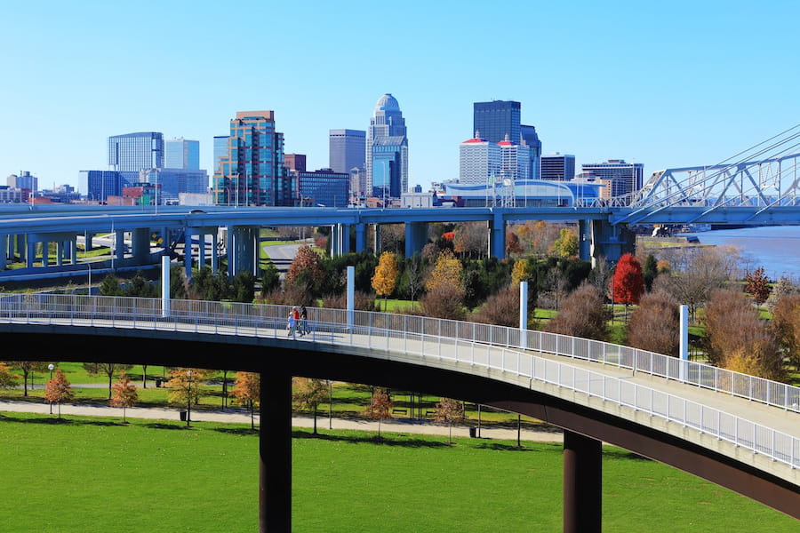 skyline of Louisville, KY