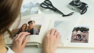 storing printed photos in photo album