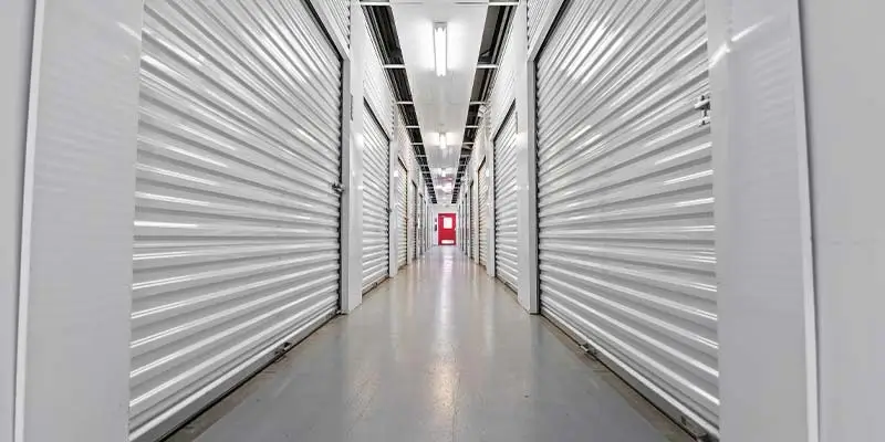 Hallway of storage units