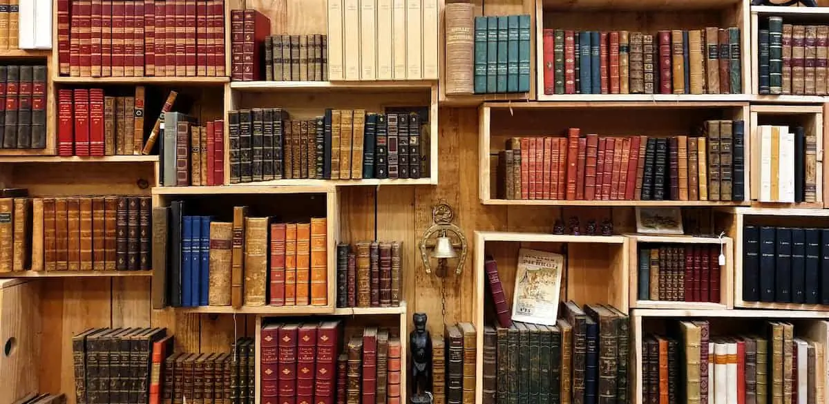 Book storage of old books in a custom bookshelf