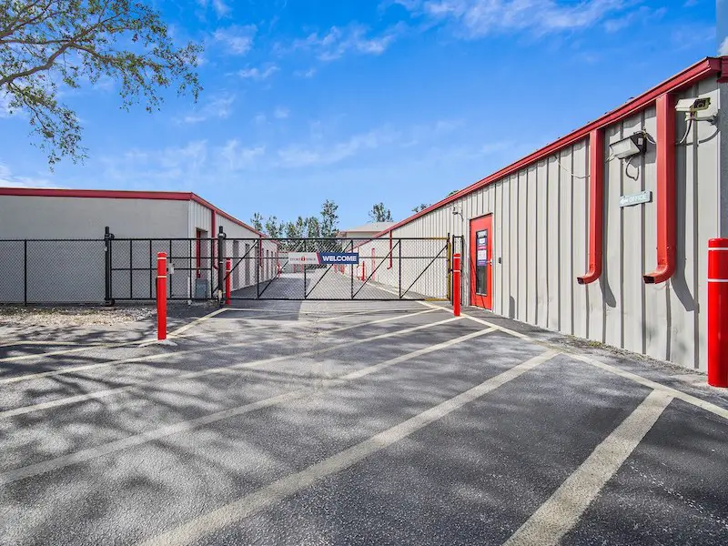 exterior gate of store space self storage in bonita springs from the front