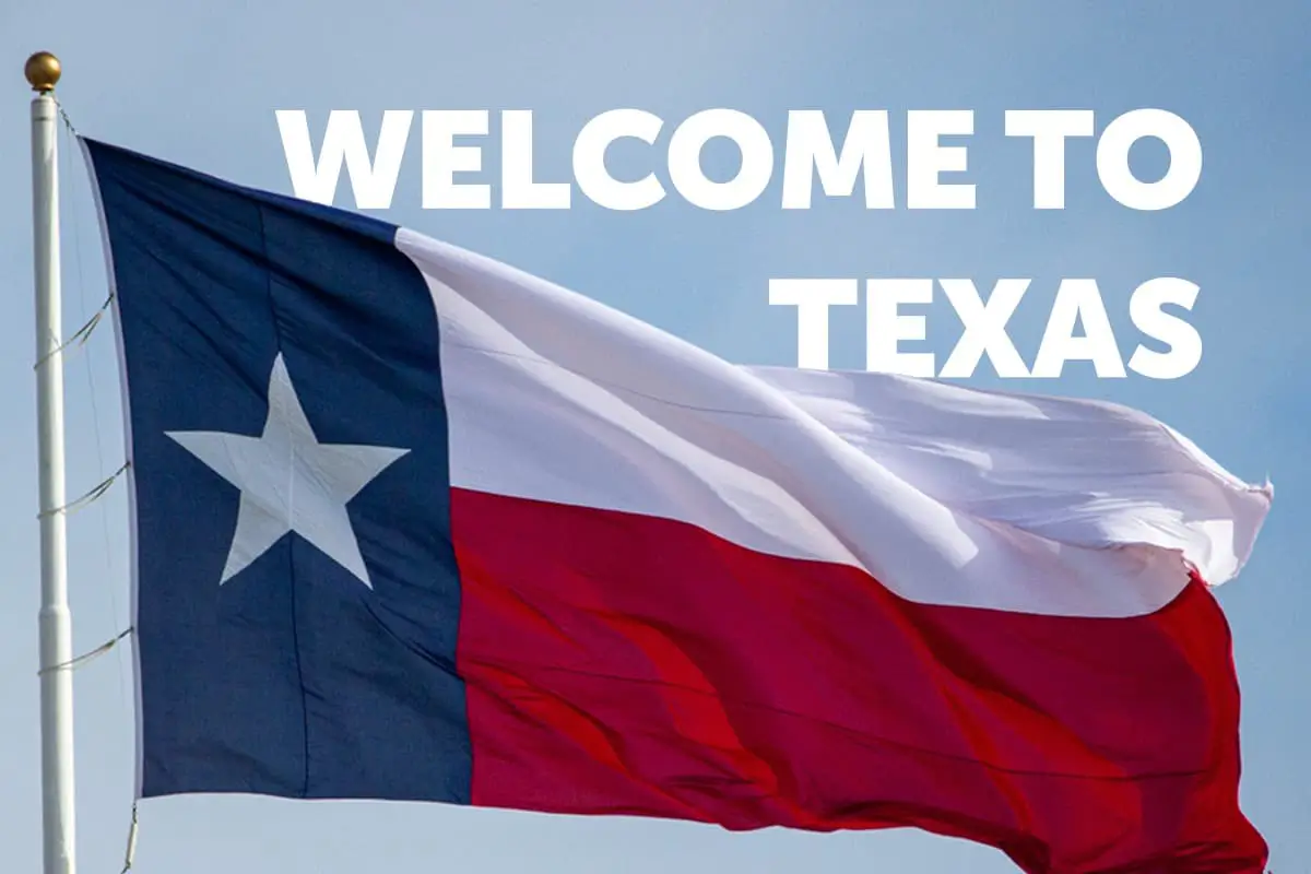 Welcome to Texas with State Flag